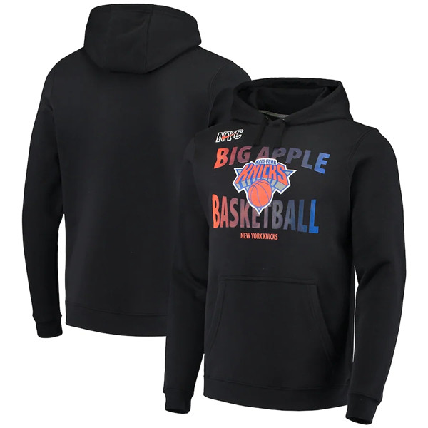 Men's New York Knicks 2021 Black City Edition Story Club Pullover Hoodie - Click Image to Close